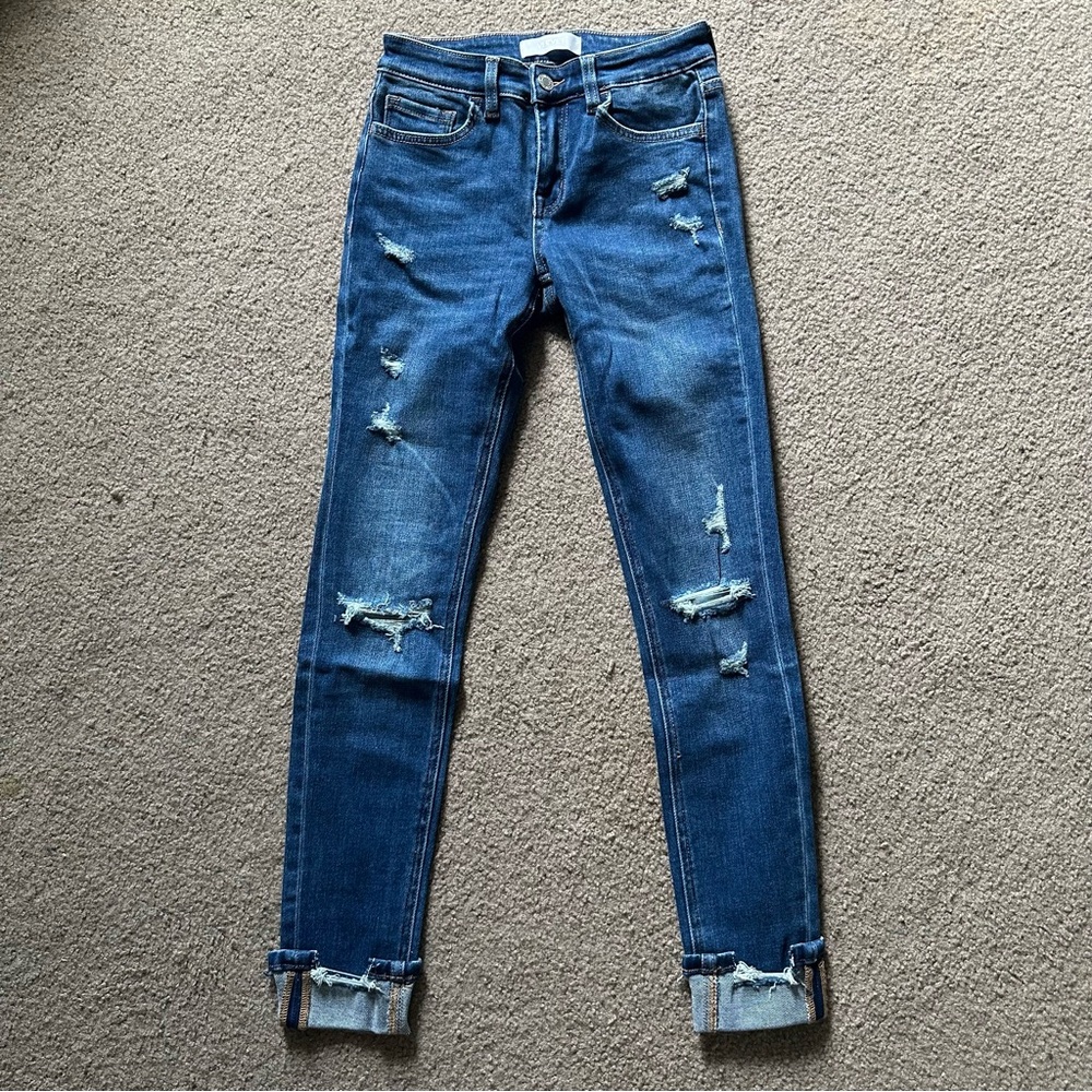 Vervet Skinny Distressed Jeans Sz 25 T5064